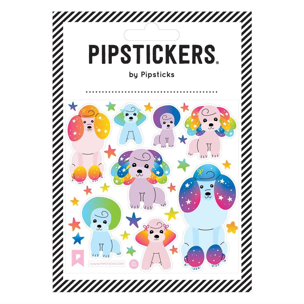 Pipsticks, Stickers, Art & School, 4"x4", Pampered Poodles, 620109